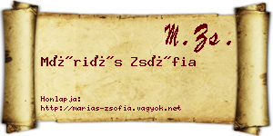 Máriás Zsófia névjegykártya